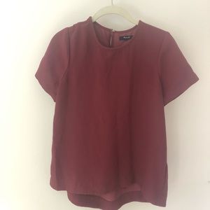 Madewell oxblood crepe blouse